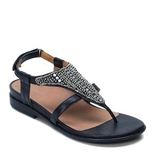 Aetrex Black Sandals wit Stud Embellishments